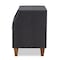Baxton Studio Claverie Charcoal Upholstered 2-Drawer Wood Nightstand 155-9109 - alternate 8